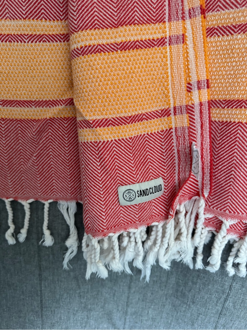 Sand Cloud Beach Bath Towel Throw 100% Turkish Organic Cotton 36”x64" Red Orange